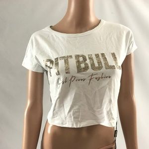 Pitbull Women's Graphic Top Cropped Short Sleeve